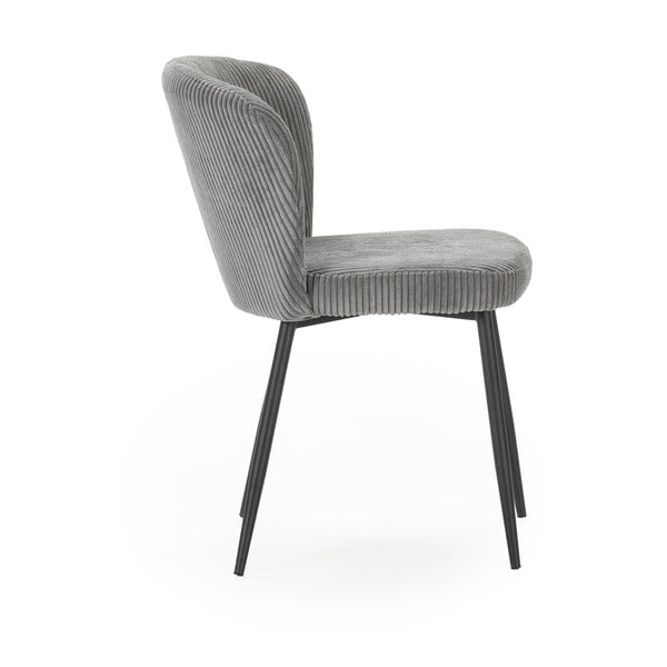 Sivé menčestrové jedálenské stoličky v súprave 4 ks Megan – Marckeric-image-3