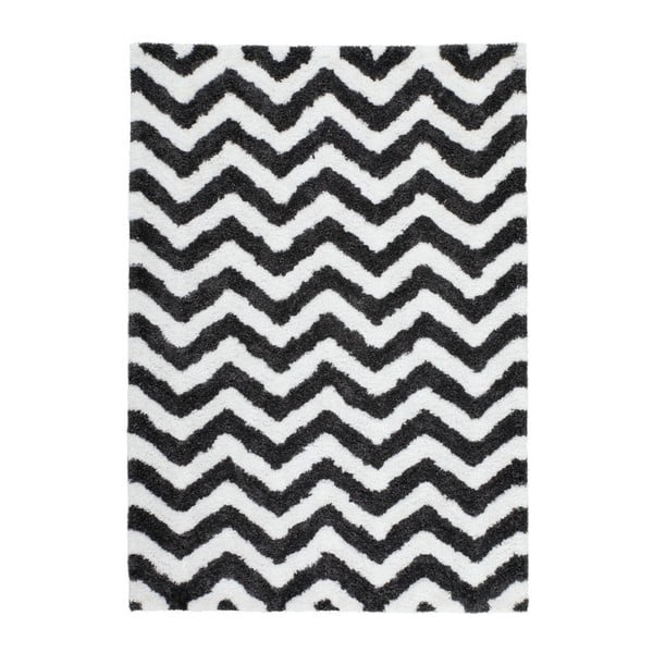 Ručne tkaný koberec Kayoom Finesse Elfenbein Graphit, 80 × 150 cm