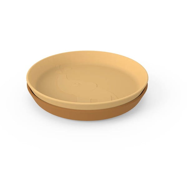 Súprava 2 horčicovožltých detských tanierov Done by Deer Elphee, ø 18,5 cm-image-2