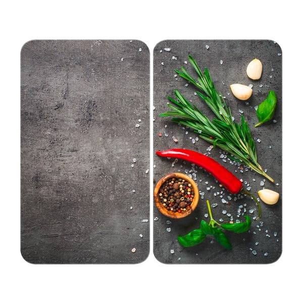 Kryty na sporák v súprave 2 ks z tvrdeného skla 52x30 cm Rosemary - Maximex