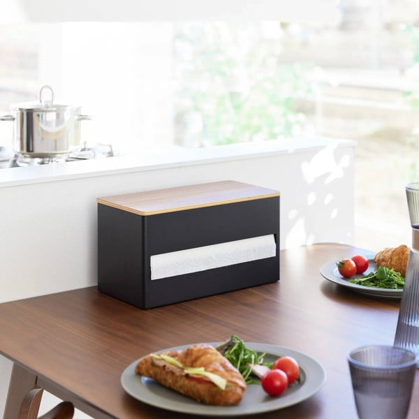 Čierny kovový stojan na papierové utierky Rin – YAMAZAKI-image-1