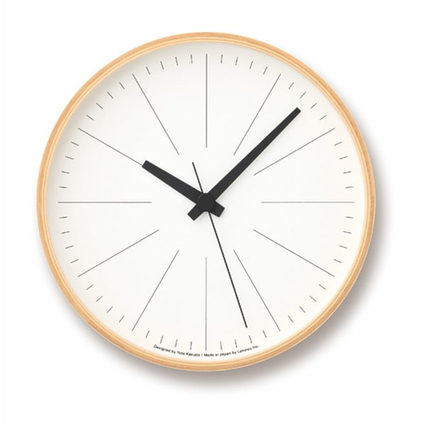 Nástenné hodiny s hnedým rámom Lemnos Clock Line, ⌀ 25,4 cm
