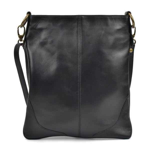 Čierna kožená kabelka Mangotti Bags Marisa