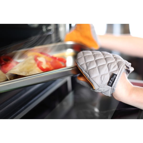 Oranžovo-sivá bavlnená chňapka so silikónom Vialli Design-image-1