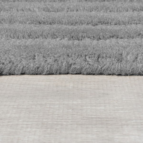 Sivý ručne tkaný vlnený koberec 120x170 cm Zen Rectangles – Flair Rugs-image-4
