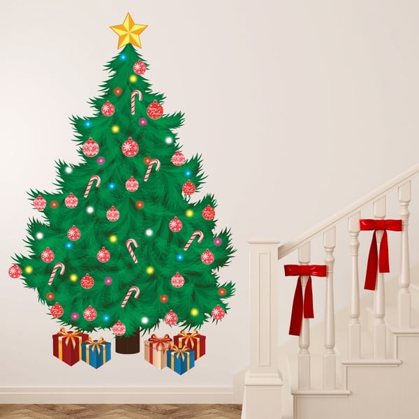 Samolepka na stenu Walplus Traditional Christmas Tree