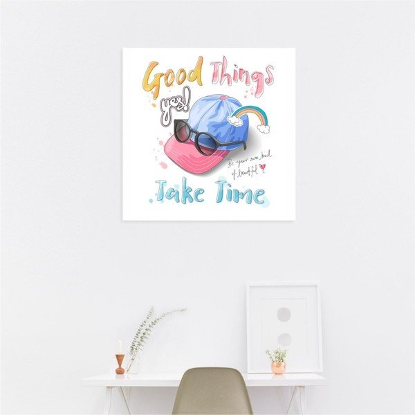 Nástenný samolepiaci obraz North Carolina Scandinavian Home Decors Take Time, 30 × 30 cm