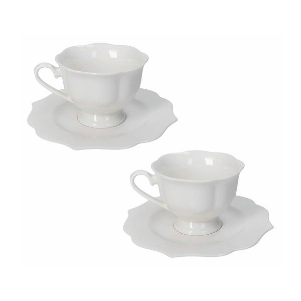 Biele šálky v súprave 2 ks z kostného porcelánu 170 ml Queen – Brandani