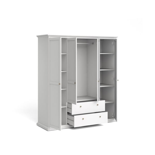 Biela šatníková skriňa 181x201 cm Paris – Tvilum-image-3