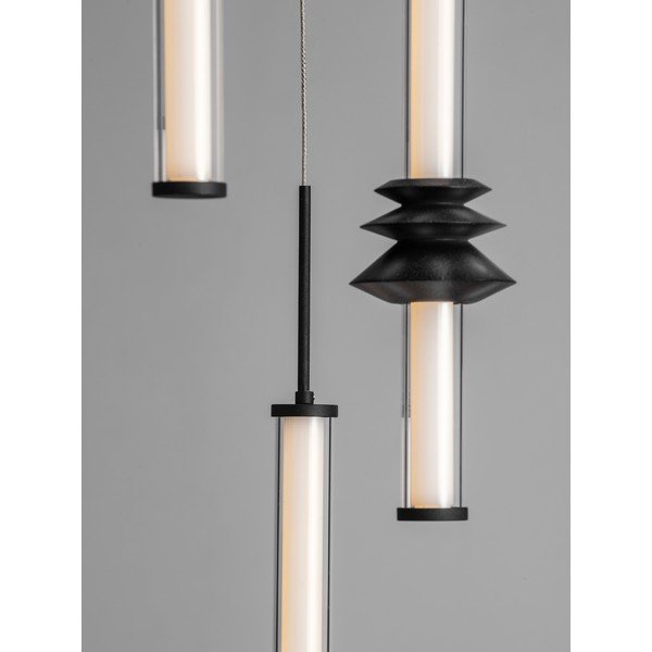 Matne čierne keramické LED závesné svietidlo so stmievačom s tienidlom z akrylového skla ø 35 cm Stalactite – Nova Luce-image-2
