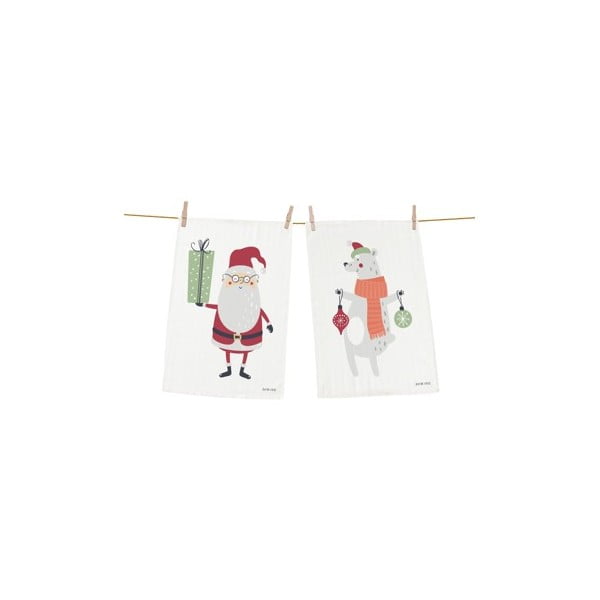 Súprava 2 bavlnených vianočných utierok Butter Kings Christmas Creatures, 70 x 50 cm