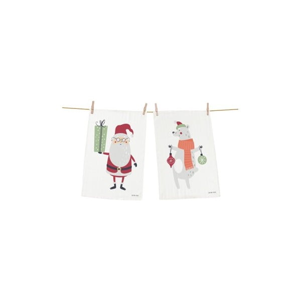 Súprava 2 bavlnených vianočných utierok Butter Kings Christmas Creatures, 70 x 50 cm