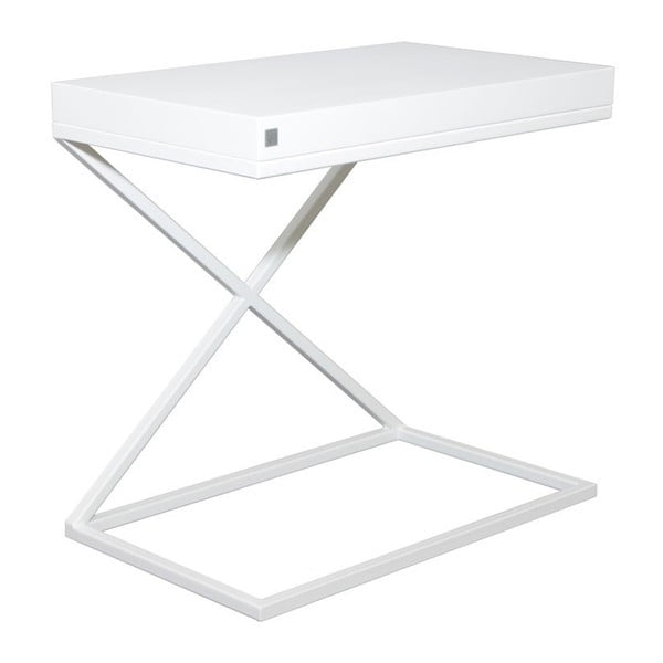 Biely odkladací stolík Take Me HOME, 50 × 30 cm