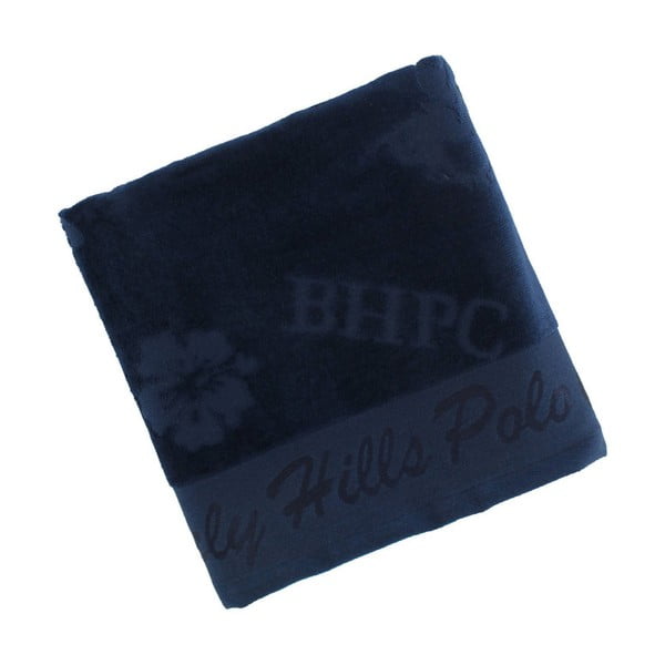 Tmavomodrý bavlnený uterák BHPC Velvet, 50x100cm