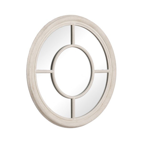 Nástenné zrkadlo s dreveným rámom ø 79 cm Paula – Ixia-image-2