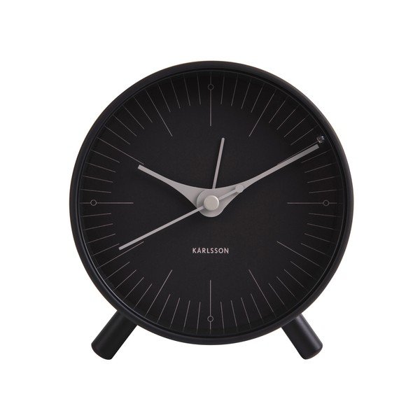 Čierny kovový budík Karlsson Index, ø 11 cm-image-2