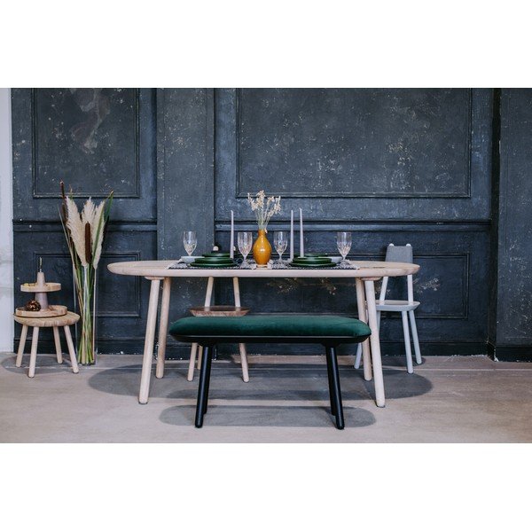 Zeleno-čierna zamatová lavica EMKO Naïve, 140 cm-image-1