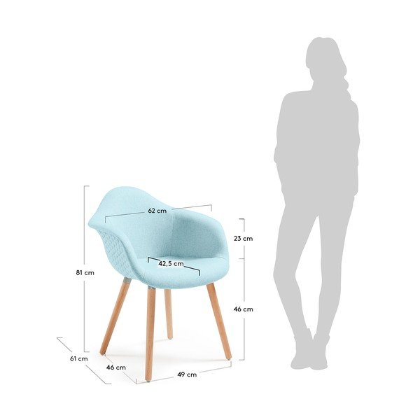 Svetlomodré kreslo La Forma Kenna-image-4