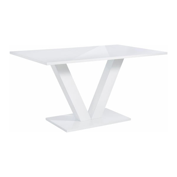 Lesklý biely jedálenský stôl Støraa Allen, 90 × 140 cm