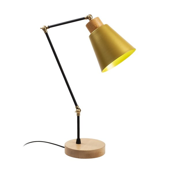 Lampa v čiernej a žltej farbe s kovovým tienidlom (výška 52 cm) Manavgat – Opviq lights