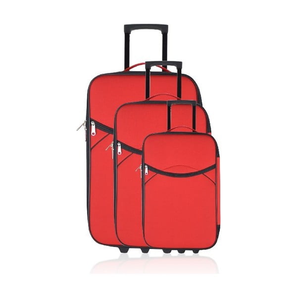Set 3 cestovných kufrov Classic Red