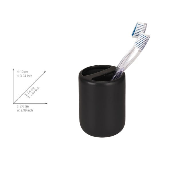 Matne čierny keramický téglik na zubné kefky Olinda – Allstar-image-4