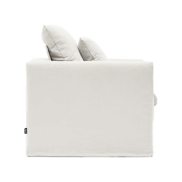 Biele ľanové kreslo Nora – Kave Home-image-3