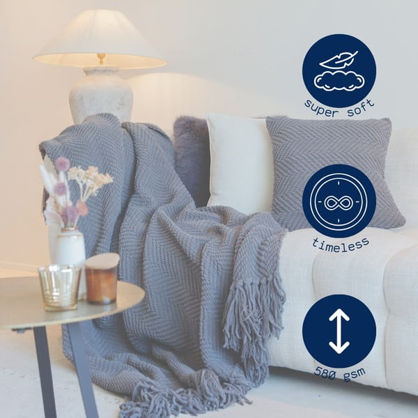 Sivá deka zo ženilky 130x170 cm Renee – Tiseco Home Studio-image-4