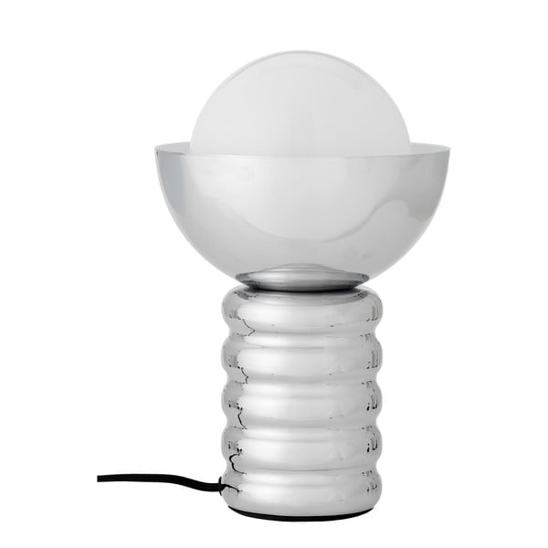 Stolová lampa v striebornej farbe so skleneným tienidlom (výška 32 cm) Spike – Bloomingville