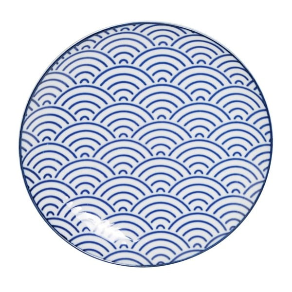 Modrý porcelánový tanier Tokyo Design Studio Wave
