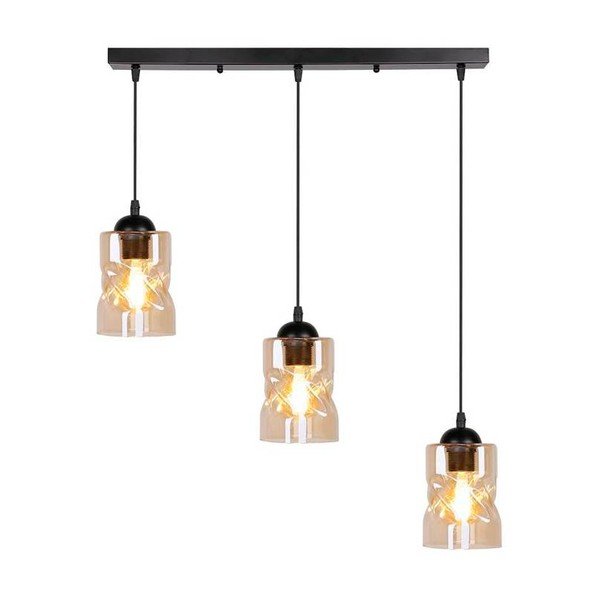 Čierne závesné svietidlo so skleneným tienidlom 10x62 cm Felis - Candellux Lighting-image-4