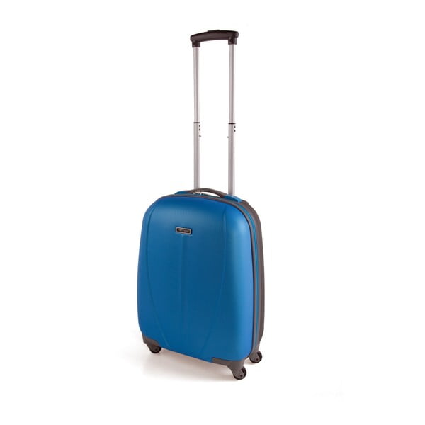 Modrý cestovný kufor na kolieskach Arsamar Wright, výška 55 cm
