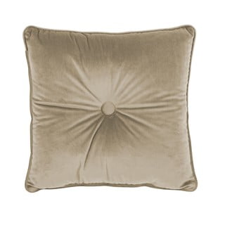 Béžový vankúš Tiseco Home Studio Velvet Button, 45 x 45 cm
