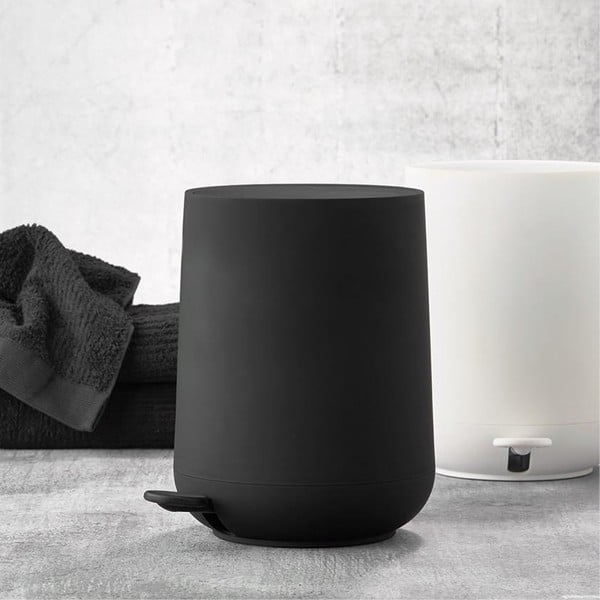 Čierny pedálový plastový odpadkový kôš 5 l Nova – Zone-image-2