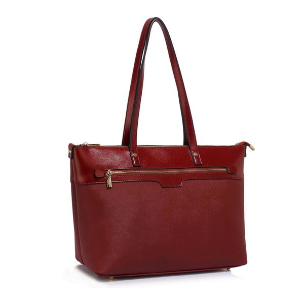 Tmavočervená kabelka L&S Bags Grab