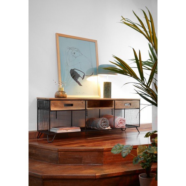 Televízny stolík z mangového dreva Kave Home Interni, 120,5 × 46 cm-image-4