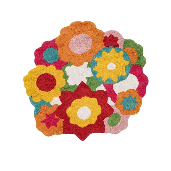 Bavlnený detský koberec ø 100 cm Flowers – Ixia