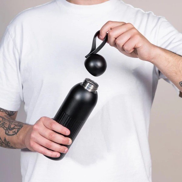 Modrá termofľaša so slamkou z nehrdzavejúcej ocele 500 ml Tekla – Sagaform-image-3