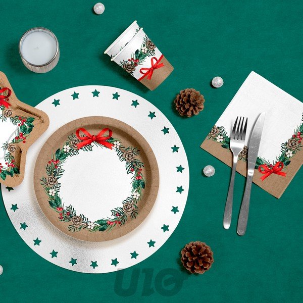 Obrúsky v súprave 20 ks 33x33 cm Christmas Bow – Homéa-image-1