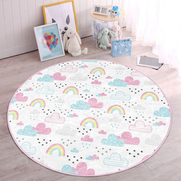 Biely detský koberec ø 120 cm Comfort – Mila Home-image-4