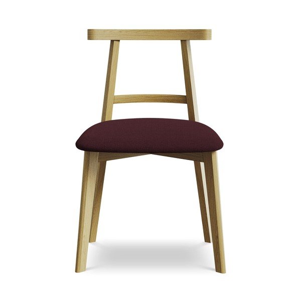 Vínovočervená jedálenská stolička z masívneho dreva Ohelo – Makamii-image-1