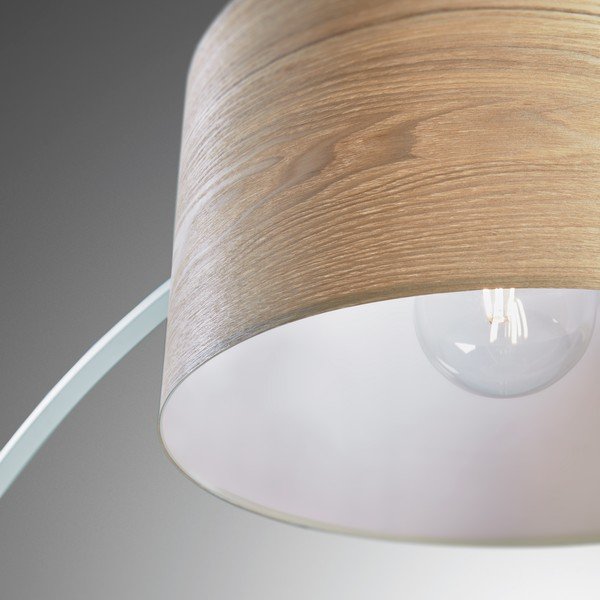 Biela/v prírodnej farbe stojacia lampa s dreveným tienidlom (výška  210 cm) Juhe Ash – Kave Home-image-4