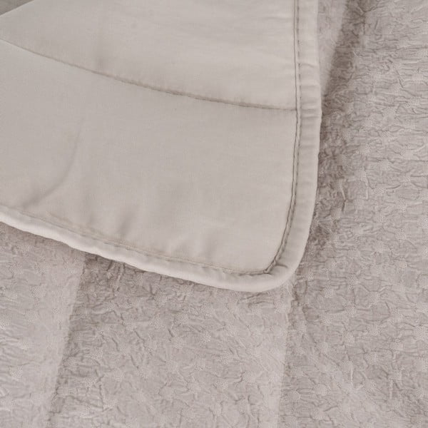 Béžový prešívaný pléd 240x260 cm – Ixia-image-1