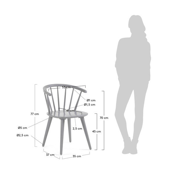 Sada 2 sivých jedálenských stoličiek La Forma Krisa-image-2