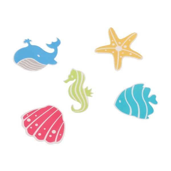 Detské protišmykové podložky v súprave 5 ks do vane 12x12 cm Waterworld – Spirella