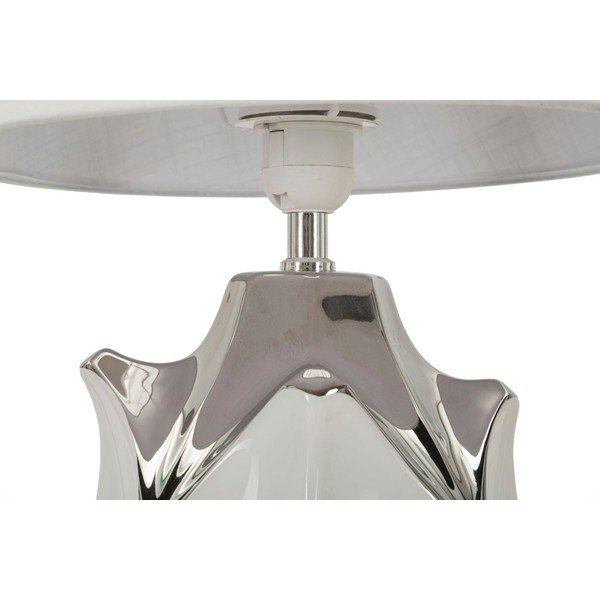 Biela/v striebornej farbe keramická stolová lampa s textilným tienidlom (výška  51 cm) Shiney – Mauro Ferretti-image-4