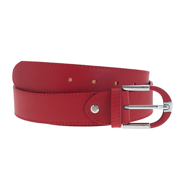 Červený kožený opasok Giulia Bags BLT, dĺžka 110 cm
