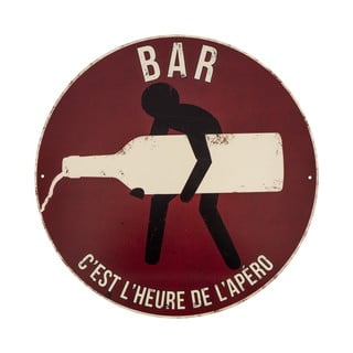 Kovová ceduľa Antic Line "C'est l'heure de l'apéro", ø 40 cm