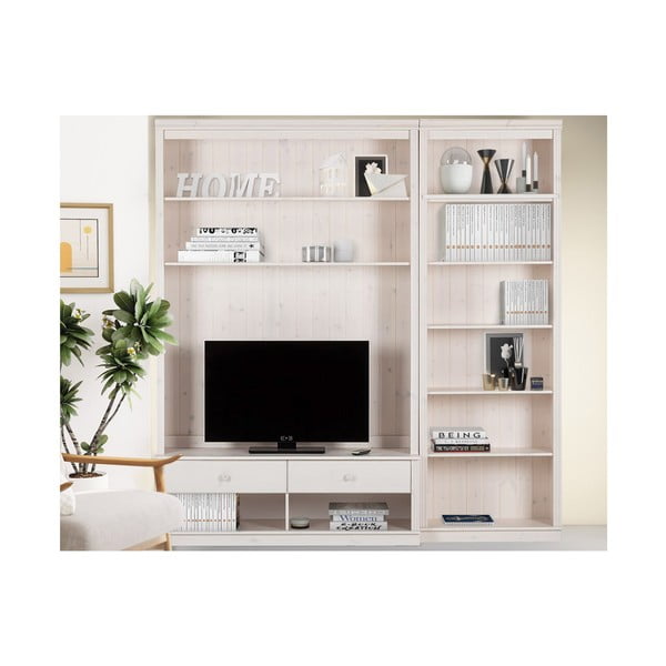 Biela TV zostava z borovicového dreva 214x223 cm Anita – Støraa-image-3