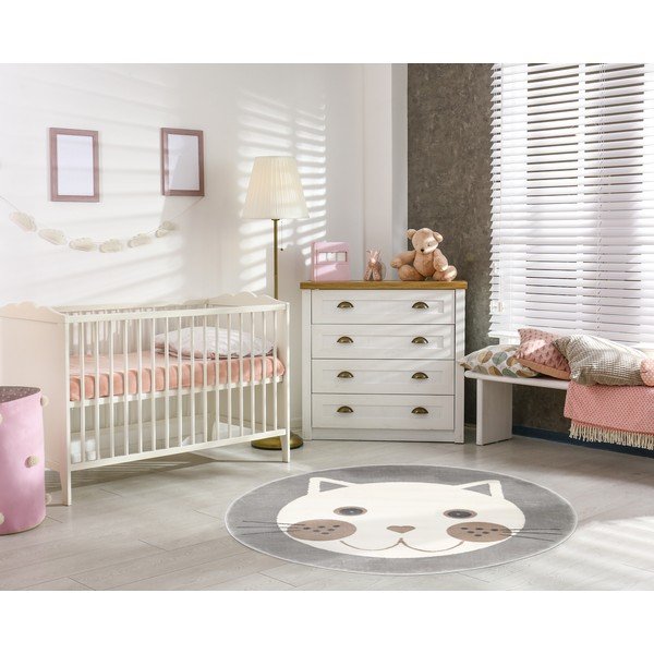 Sivý detský koberec ø 80 cm Soft – FD-image-1